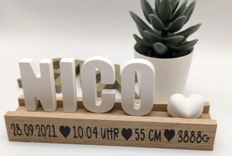 Namensleiste mit Geburtsangaben