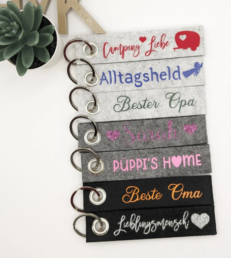 Schlüsselanhänger aus Filz - personalisierbar nach Wunsch